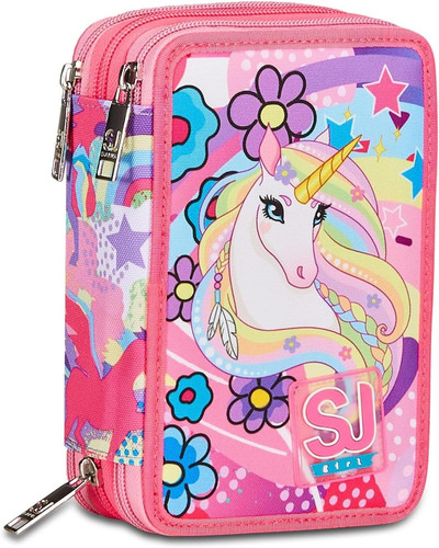 Astuccio scuola zip rosa - 3, zip,
