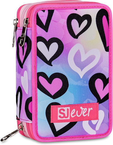 Astuccio scuola zip rosa - 3, zip,